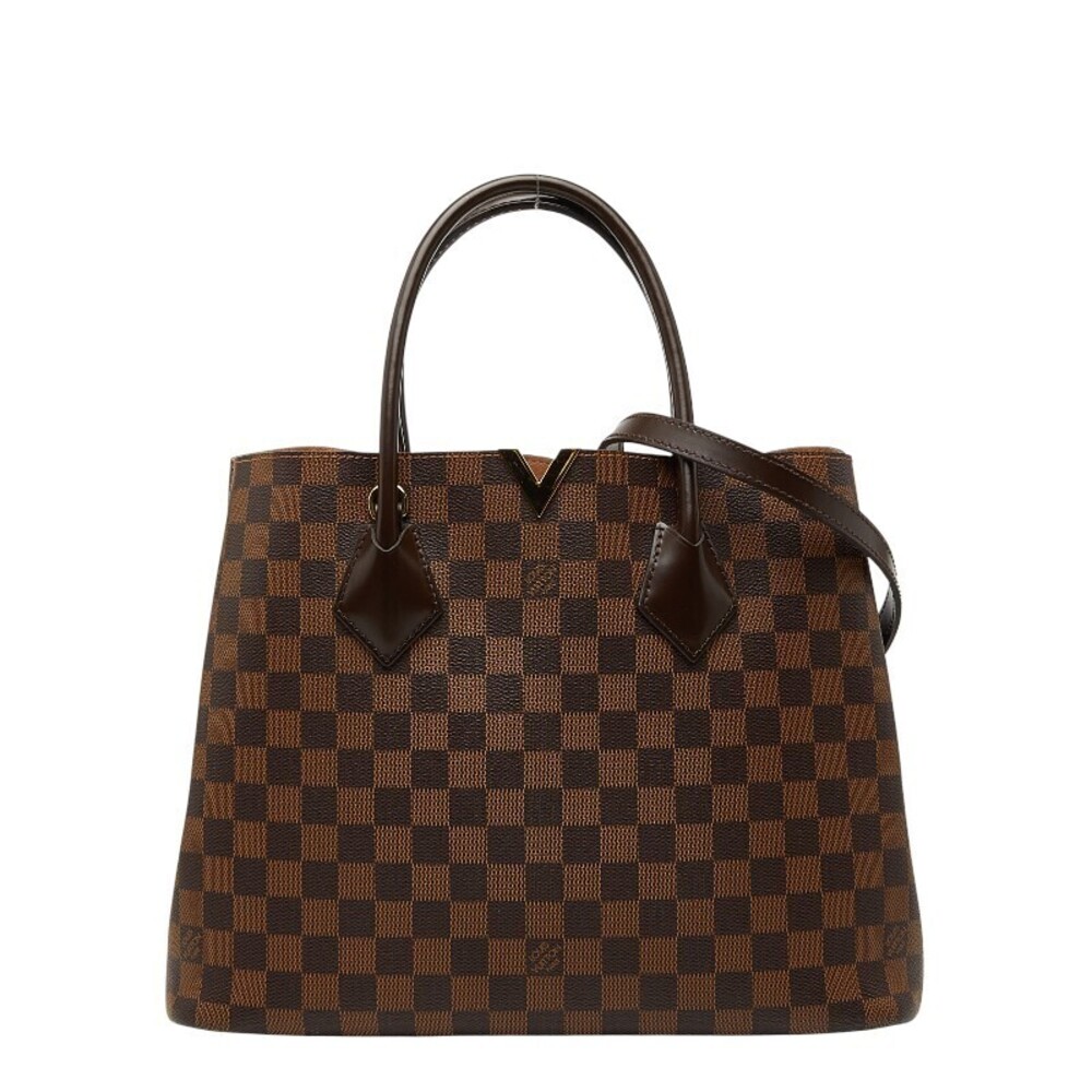 Louis Vuitton Damier Kensington Tote Bag Shoulder Ebene Brown Leather